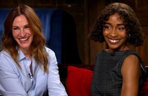 Jūlija Roberts un Ayo Edebiri par izplūdušām patiesībām "Pēc medībām"